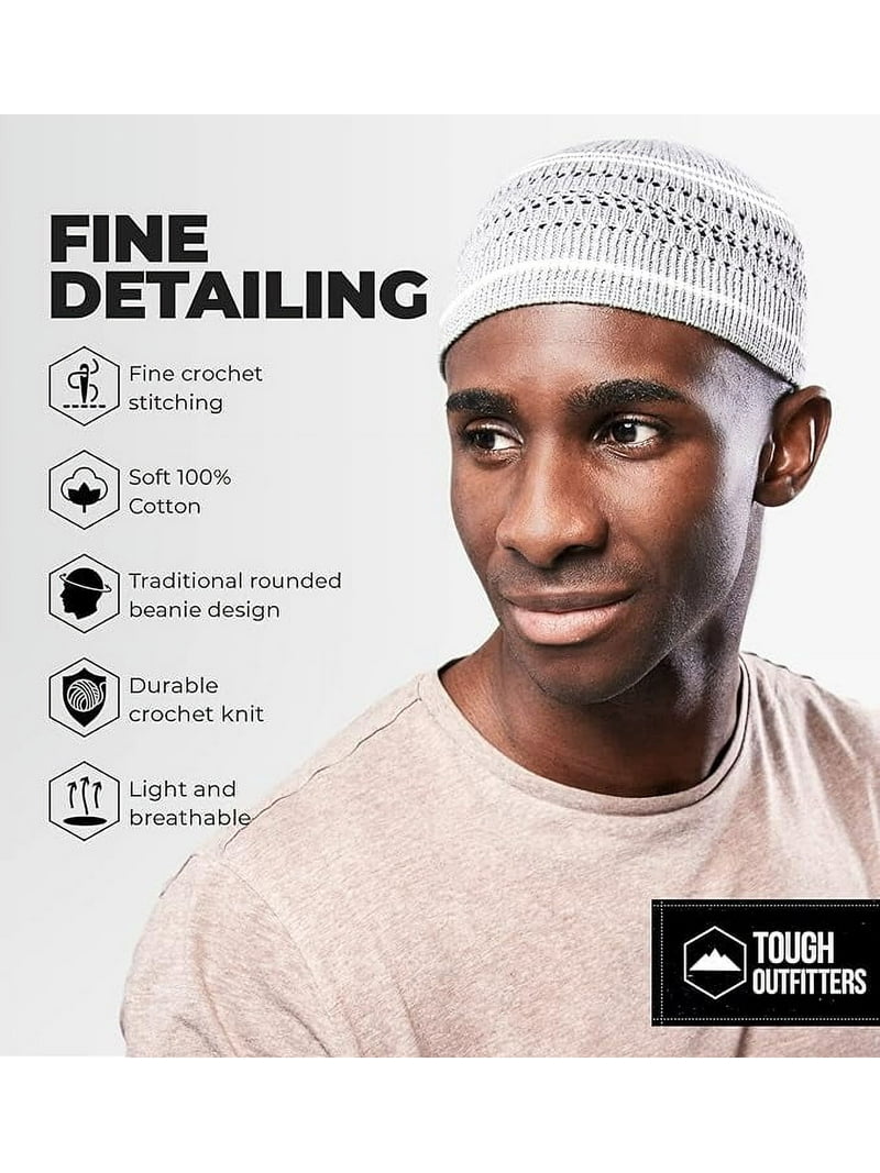 Handmade Stoned Kufi Cap For Men & Women - Eid, Ramadan, Prayer Hat, Multicolor Beanie Headwear