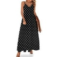 thumbnail image 1 of Vestido elegante sin mangas con lunares pequeños en blanco y negro, vestidos de mujer elegantes y chic, promoción de vestidos de noche, trajes de verano para mujer 2024, 1 of 7