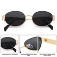 thumbnail image 4 of Lentes de Sol DIMENSIP Retro Ovalados con Montura Metálica Dorada Unisex, 4 of 5