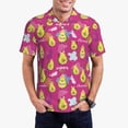 thumbnail image 2 of Balery Green Avocado Printed Men’s Short Sleeve Polo Shirt, Midweight Men's Shirt,Golf Polo shirts -Medium, 2 of 8