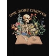 thumbnail image 3 of T-Shirt Graphique Noir pour Fille "One More ChapterBook Lover" - Tee-Shirt Décontracté à Imprimé Floral Squelette, Haut à Manches Courtes et Col Rond Extensible Doux pour Tenue Décontractée, Vêtements de Sport, Vêtements à Thème Littéraire, 3 of 7