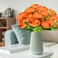 thumbnail image 4 of 12.99in Realistic Plastic Rose Bouquet with Delicate Leaves & Buds - Multi-Functional Home Office Decor, Durable Eco-Friendly Artificial Plant for Table Centerpiece, Wedding, Party Decoration, 4 of 6