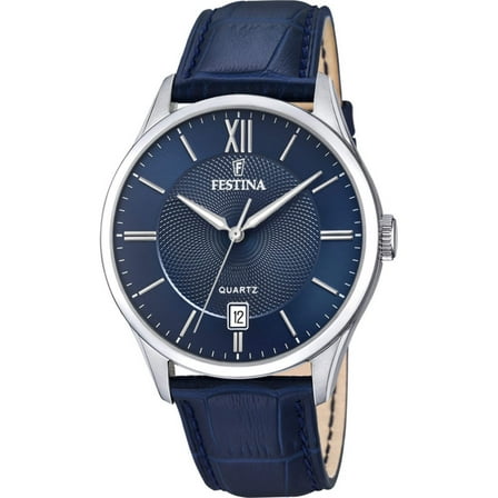 Festina Classics Leather Strap Blue Dial Quartz F20426-2 100M Men's Watch