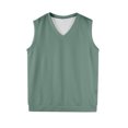 thumbnail image 5 of Men's Sweater Vests V Neck Knit Vest Sleeveless Sweaters for Men Classic Layering Knitwear Tops Classic V Neck Vest Green M, 5 of 5