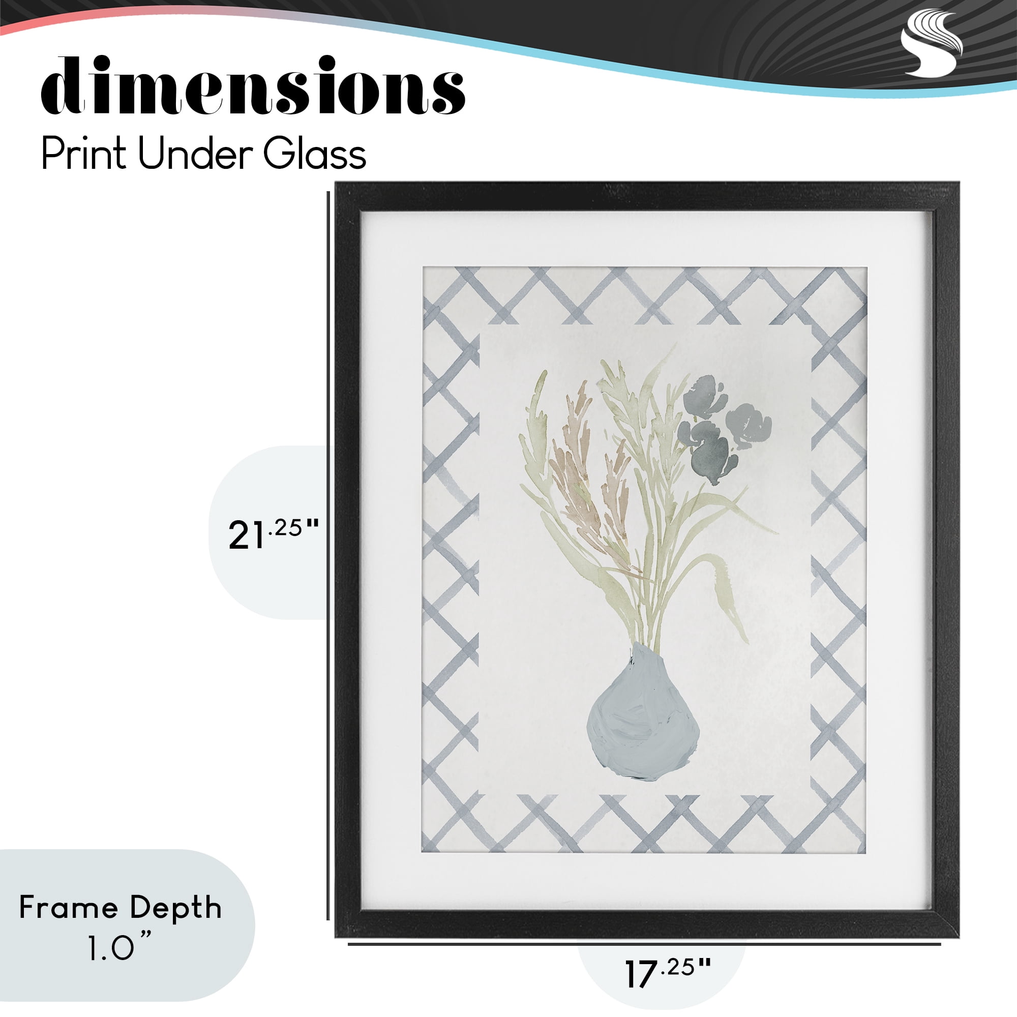 Stupell Industries Soft Blue Anna Bouquet Black Framed Print Under Glass, design by Elizabeth Medley