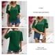 thumbnail image 3 of Blusa de manga corta con cuello en V para mujer, informal, holgada, de color liso, con cuello en V, para fiesta, 3 of 6