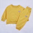 thumbnail image 4 of Fozruso Outfit Sets For Girls Toddler Kids Baby Girl's Boys Cartoon Bear Hoodie Sweatshirt And Jogger Sweatpants 2 Piece Outfit,5-6 Years(Yellow), 4 of 6