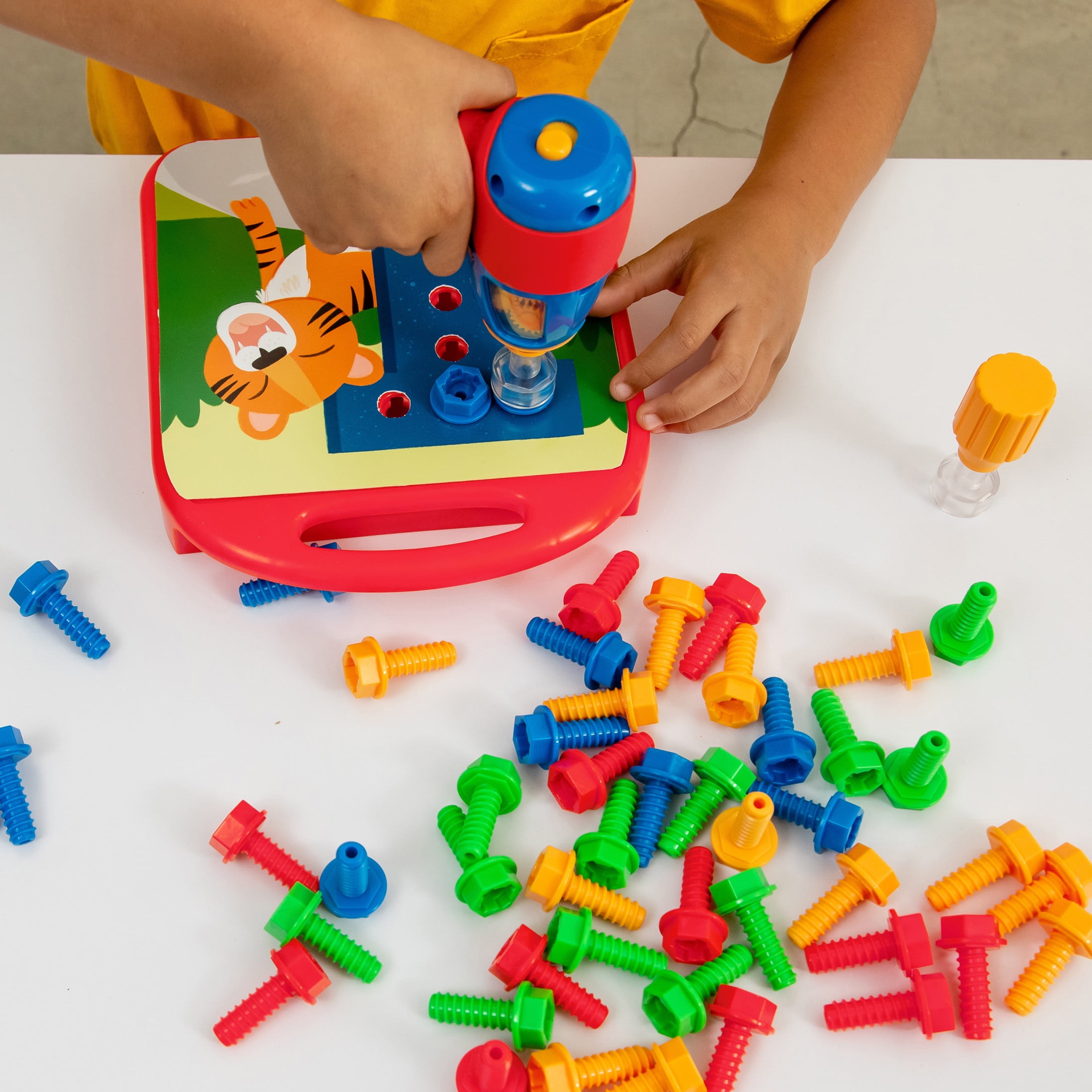 Educational Insights Design and Drill ABCs and 123s, Preschool Construction Toy,  Ages 3+