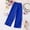 Blue, variant on Dpytoraw irls Wide Leg Pants Loose Trousers Linen Flowy with Pockets Elastic Waist Casual for Kids Size 7-8 Years