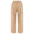 thumbnail image 3 of iiniim Girl's Casual Cargo Jogger Pants Athletic Hiking Sports Sweatpants Loose Street Hip Hop Dance Trousers Khaki 12, 3 of 7