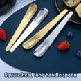 thumbnail image 4 of Bewildely Cuchara de postre Cuchara de helado de fondo plano Cubiertos Pulido Cubiertos de mango largo Cucharones de picnic de viaje Accesorios Type3 NO3, 4 of 6