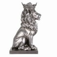 thumbnail image 5 of Hi-Line Gift Ltd. 14.5" H Sitting Lion W/Crown Silver Color Resin Statue, 5 of 7