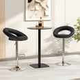 thumbnail image 2 of Gymax Ensemble de 4 Tabourets de Bar Réglables Pivotants Chaises de Pub Tabourets de Bar Cuir PU Noir, 2 of 9