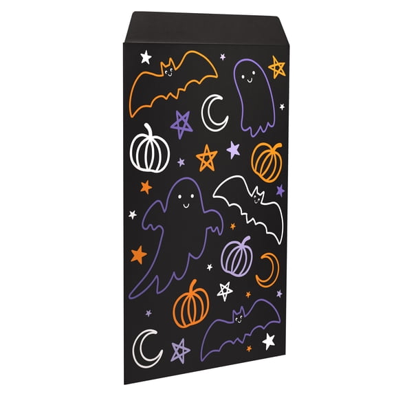 American Greetings 6" Black Halloween Treat Bags, Spooky Icons (18-Count)