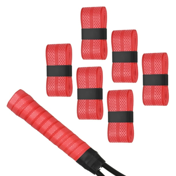 Uxcell Cintas de Envoltura para Agarre de Golf en Paquete de 6 Antideslizantes Absorbentes de Sudor para Raquetas de Tenis/Bádminton Rojo
