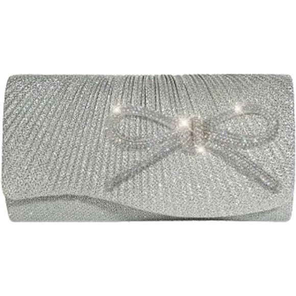 LHSHID Rhinestone Bow Clutch Purses Women Chic Shiny Evening Handbag Evening Clutch Bag with Chain for Party Prom Wedding 2025