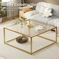 thumbnail image 4 of Glass Coffee Table Modern Center Table,Minimalist Coffee Table Sofa Side Tea Table for Living Room,Tempered Glass-top with Sturdy Metal Frame, Easy Assembly,26.4 x 26.4 x 15.7 Inches, Gold, 4 of 7