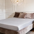 thumbnail image 6 of AuroraX White Bed Sheets Satin Queen Size Fitted Sheets Cooling,Deep Pockets Sold Separately Double Bed Sheet for Summer, 6 of 6