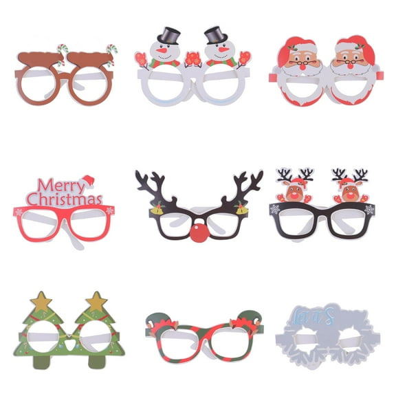 Christmas Glasses Props Christmas Children Santa Snowman 3D Paper Glasses Decorations