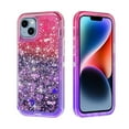 thumbnail image 7 of NIFFPD Phone Case iPhone 14 Plus Bling Glitter Quicksand Sparkle Clear & Shockproof Protective Cover iPhone 14 Plus 6.7" Red+Purple, 7 of 7