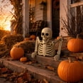 thumbnail image 4 of Tabletop White Plastic Half Skeleton Halloween Prop Decoration,2026 Halloween New Home Decor, 4 of 8