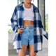 thumbnail image 1 of Puntoco Moda Mujer Manga Larga Estampado Invierno Sin Capucha Casual Abrigo Blusa top Puntoco Puntoco-1, 1 of 8