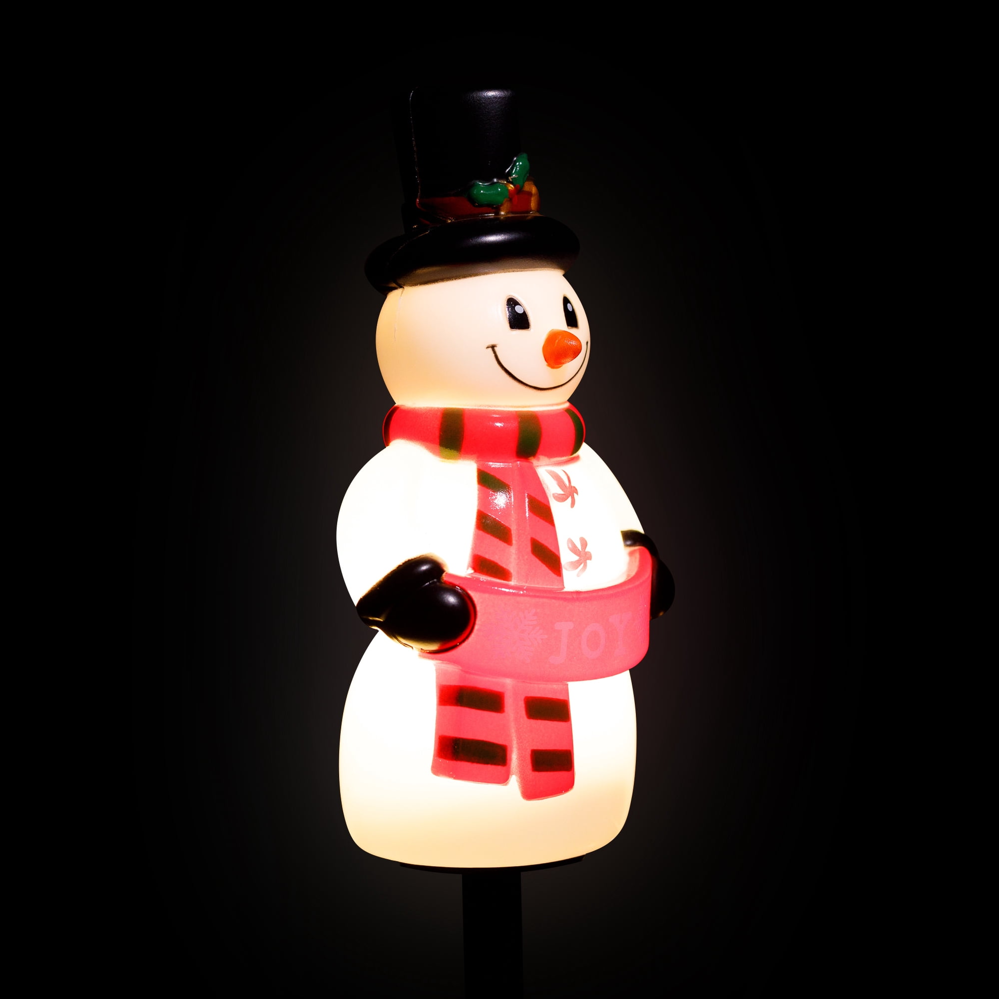 Snowman with Joy Banner Outdoor Christmas Pathway Markers - 16.5" - Set of 3