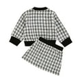 thumbnail image 2 of Cute Little Girls Ribbed Knit Cardigan Skirt Set School Style, 2 of 9