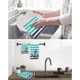 thumbnail image 5 of Anchor Turquoise Kitchen Dish Towels for Drying Dishes Set of 2, Modern Navy Blue White Striped Nautical Waffle Weave Microfiber Hand Tea Bathroom Towels Quick Dry & Absorbent Towel 12x12, 5 of 7