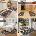thumbnail image 4 of Skull and Flower Gothic Pattern Bath Mat Set Of 2,Non-Slip Rug for Bathroom,Kitchen,Bedroom,Entrance, 30x17 and 23.5x15.7 Inches, 4 of 5