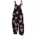 thumbnail image 1 of Gibobby pantalones deportivos Mono con tirantes sencillos, informales, retro, estampados para el día de San Valentín para mujer(Rosa， XL), 1 of 3