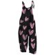 thumbnail image 1 of Gibobby pantalones deportivos Mono con tirantes sencillos, informales, retro, estampados para el día de San Valentín para mujer(Rosa， XXL), 1 of 3