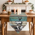 thumbnail image 3 of Table Runners 72 Inches Long, Farmhouse Animals Cotton Linen Kitchen Dining Coffee Table Runner for Party Home Decor, Vintage Wood Country Cow Pig Chicken Tabletop Dresser Scarves Runner 18x72 Inch, 3 of 9
