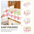 thumbnail image 4 of Green Pinkish Hearts Valentine Foldable Storage Bin with Lid and Handle Collapsible Storage Box 16.5 x 12.6 x 11.8 inches, 4 of 7