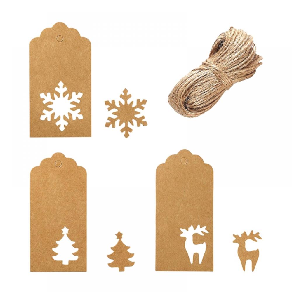 Kraft Paper Gift Tags, 150PCS Gift Wrap Tags Editable Blank Gift Labels