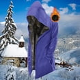 thumbnail image 2 of Viikei Mens Coats Outerwear Winter Mens Winter Coats Men's Winter Long Sleeved Cardigan Pockets Solid Color Warm Plush Hooded Jacket Fleece Sweater Coat, 2 of 3