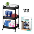 thumbnail image 1 of Carrito rodante ZOES HOMEWARE de 3 niveles, metal utilitario, negro, 1 of 6