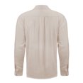 thumbnail image 4 of CVLIFE Hauts pour Hommes Col Rabattu T-shirt Col à Revers T-shirt Coupe Régulière Manche Longue Tee Plage Automne Chemises Abricot 3TG, 4 of 7