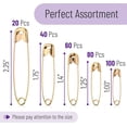 thumbnail image 3 of - Safety Pins, 300 Pack, Small & Large Sizes, Nickel Plated Steel, Gold, Small and Large Safety Pins Bulk for Clothes, Sewing, Arts & Craft, Rust-Resistant, Heavy Duty Strength, 3 of 8
