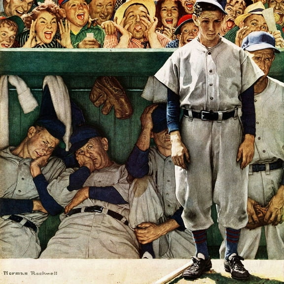 Marmont Hill "The Dugout" by Norman Rockwell Painting Print on Canvas