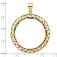 thumbnail image 4 of 14k Yellow Gold D/C Wire Frame Prong Setting Coin Bezel Pendant Mounting - Fits 32.7mm, 4 of 4
