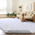 thumbnail image 2 of Homore Cute Fluffy Velvet Carpet Soft Washable Area Rugs for Bedroom/ Living Room Decoration,9'x12',White, 2 of 8