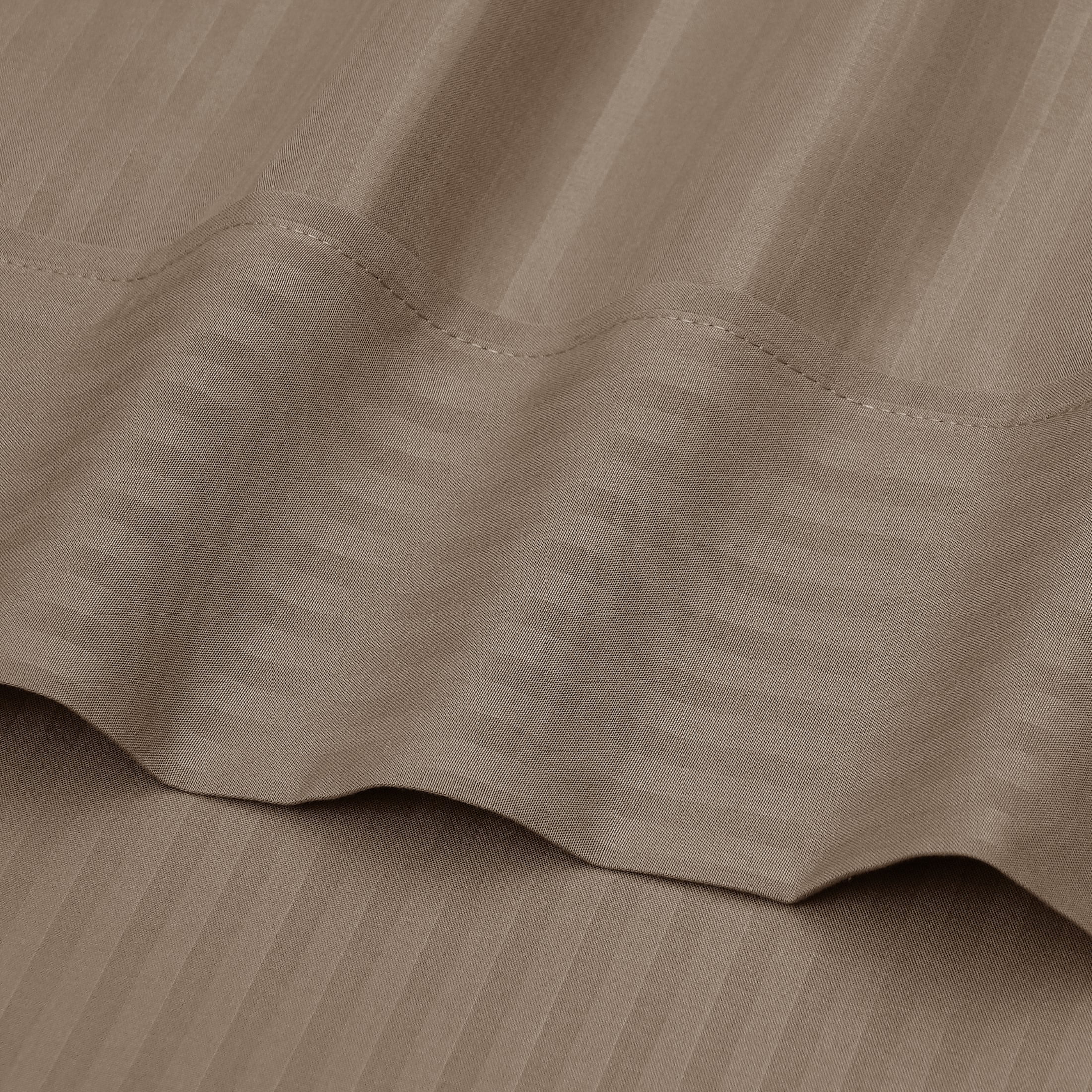 Mainstays Super Soft Brushed Microfiber Bed Sheet Set, Brown Bag Embossed Stripe, Full, 4 Piece