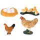 thumbnail image 1 of 1 set/4pcs simulación de gallina figuras de ciclo de vida, 1 of 6