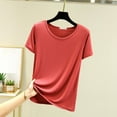 thumbnail image 2 of Mlzmgr Women's T Shirts Crew Neck Short Sleeve Pullover Tops for Women Summer Sleep Wear Lounge T Shirts, 2 of 3