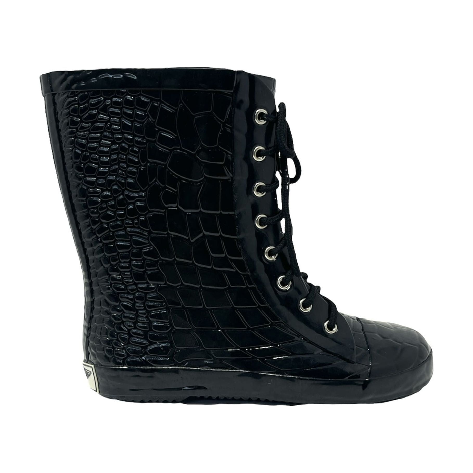 Forever Young Women's Short Shaft Rain Boots Croc Texture