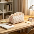 thumbnail image 5 of SLYNSHome Makeup Pouch, Large Capacity Quilted Cosmetic Storage Bag Zipper Organizer Pencil Bag For Travel Daily Use, 5 of 6