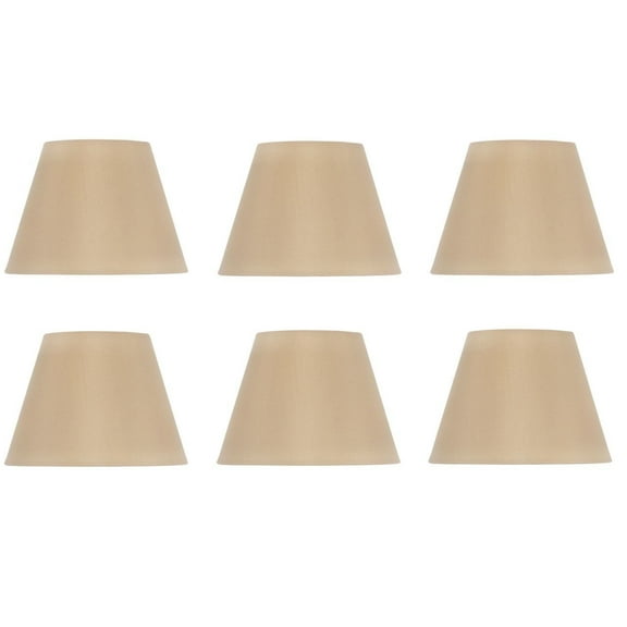 Set of Six Shades 6 Inch European Drum Style Chandelier Lamp Shade Mini Shade Antique Gold Color