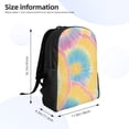 thumbnail image 2 of Single Side Full Backpack 16.1×11.8×4.5in Large Capacity Breathable Shoulder Belt Leisure Simple And Strong Bearing Capacity Yellow Tie-Dye Background Rainbow Colors_3, 2 of 8