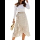 thumbnail image 1 of Falda Midi con Abertura y Volantes en el Bajo, con Nudo y Estampado Floral Bohemio para Mujer Amarillo L, 1 of 10